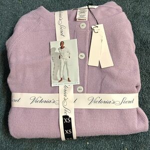 Purple Glow Waffle Henley Jogger Set